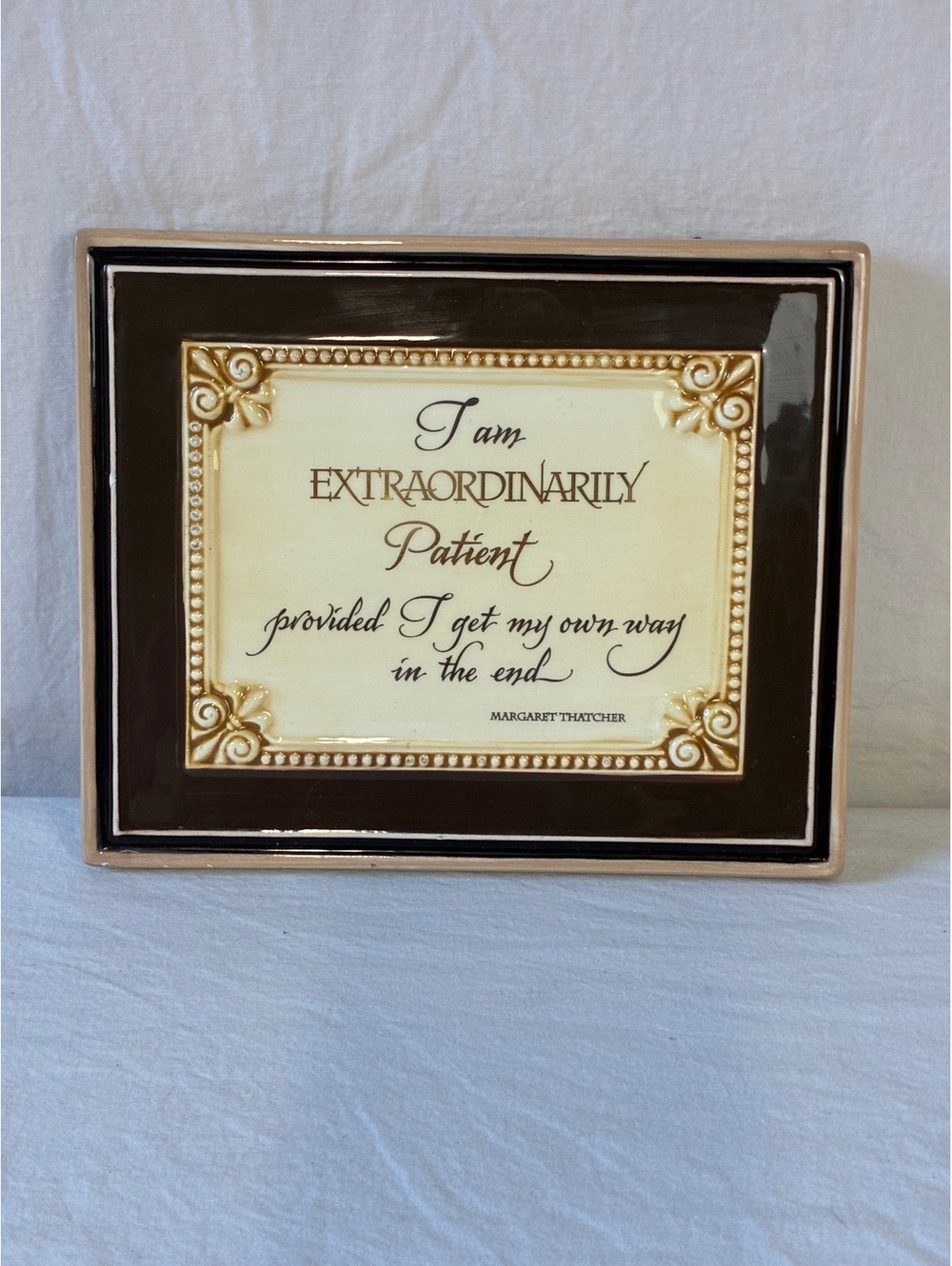 Grasslands Road Ceramic Wall Plaque with Margaret Thatcher Quote